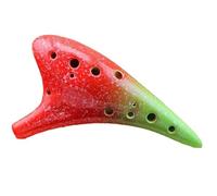 Ocarina para adultos Ocarina De Cerámica De 12 Agujeros Ocarina Clásica Alto C Instrumento Musical Clásico De Cerámica Ocarina Alto C(Red)