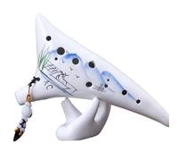 Ocarina para adultos Ocarina De Cerámica De 12 Agujeros Para Principiantes Instrumentos De Flauta Clásicos En Tono C Con Bolsa De Protección Y Cordón(A)