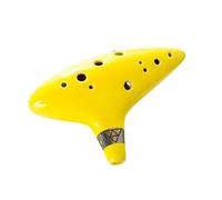 Ocarina para adultos Ocarina De Cerámica De 12 Tonos En C Alto, Instrumento Musical Con Cancionero, Cuerda Para El Cuello, Bolsa De Transporte(Yellow)