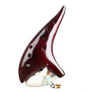 Ocarina para adultos Ocarina De Instrumento Musical De Viento De Madera Con 12 Agujeros Y Tono Alto En C Brillante Y Esmaltado Brillante(Red)