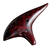 Ocarina para adultos Ocarinas De Cerámica De 12 Agujeros Con Entonación Estable Tono Alto C Ocarina Clásica Con Funda Protectora Instrumento Para Amantes De La Música(Red)