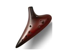 ocarina para principiantes Instrumento de ocarina Instrumento de ocarina profesional de 12 hoyos Ocarina de doce hoyos ámbar rojo + bolsa de cuero