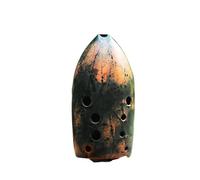 ocarina para principiantes Instrumento de viento antiguo profesional de alta gama 10 agujeros cerámica negra doble cámara Tao Xun F llave G ocarina(Color:10)