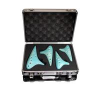 ocarina para principiantes Juego de 4 ocarinas de cerámica de 12 agujeros Alto Treble AC SF SG SC Ocarina profesional con caja de aluminio(Color:3/4)