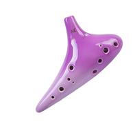 ocarina para principiantes Ocarina 12 hoyos alto C llave AC entrada para principiantes actuación profesional de 12 hoyos con materiales didácticos bolsa de cuero(C)