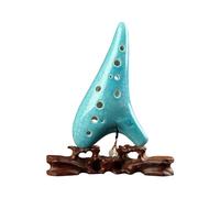 ocarina para principiantes Ocarina 12AC con llave en C alto de 12 agujeros bolsa de material didáctico para ocarina cordón 12AC grieta verde
