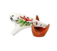 ocarina para principiantes Ocarina alto AC de 12 hoyos, ocarina ahumada pintada a mano, profesional, estilo antiguo(3/4)