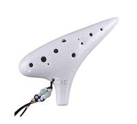 ocarina para principiantes Ocarina blanca agrietada con un juego completo de accesorios Flauta de rendimiento de calidad alto C de 12 orificios