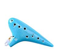 ocarina para principiantes Ocarina clásica multicolor de 12 hoyos AC profesional principiante agrietada pintada a mano tipo de juego de ocarina ahumada(Color:Style 2)