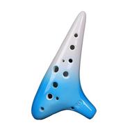 ocarina Para Principiantes Ocarina de 12 agujeros instrumento con llave SG adecuada para principiantes, para enseñar y tocar(Blue and White)