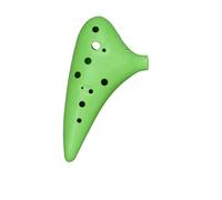 ocarina para principiantes Ocarina de 12 agujeros instrumento de viento de plástico de 4 colores con bolsa de transporte accesorio de cordón adecuado para música(Color:Green)