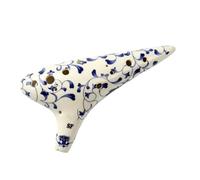 ocarina para principiantes Ocarina de cerámica de 12 agujeros patrón floral clásico de celadón tono Alto AC(Color:Sf)