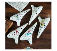 ocarina para principiantes Pintado a mano de 12 hoyos z alto c-key ac ocarina escuela de juego al por mayor base cero(3/4)