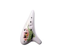 ocarina para principiantes Tecla de ocarina alto ac de 12 hoyos pintada a mano para principiantes con cordón para partituras musicales(3/4)