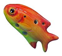 Ocarina, Principiante for aprender Ocarina pequeña de cerámica con tweeter 4 orificios(Golden Fish)