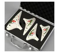 Ocarina profesional Juego De 4 Uds Ocarina 12 Agujeros Alto Triple AC SF SG SC Ocarina Profesional Con Caja De Aluminio Instrumentos Musicales Regalos(White 4)