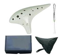Ocarina Profesionales La Ocarina De Cerámica 12 Tonos En Do Mayor Incluye Una Correa Para El Cuello Con Cancionero Y Un Estuche Transporte(3/4)