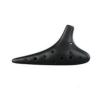 Ocarina12 Agujeros Negro Cerámica Porcelana Alto Soprano C F Instrumentos Musicales Hecho a Mano Dolomita Cerámica SCFrosted