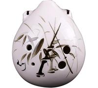 Ocarinas, Adulto Principiante 6 agujeros Alto G Tono Pintado a mano Ocarina de arcilla, Tinta creativa e Instrumento musical nacional en forma de gota de viento, Caja de embalaje + Cordón + Material d