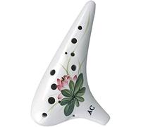 Ocarinas, Clay Ocarina 12 hoyos Alto C (AC) for principiantes, instrumento de flauta nacional de estilo submarino simple pintado a mano, bolsa de tela + palo de limpieza + cordón