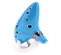 ocarinas Flauta de cerámica esmaltada azul brillante Ocarina tono C de 12 agujeros principiante adulto introducción a la música tocando instrumento Ocarina Colecciona