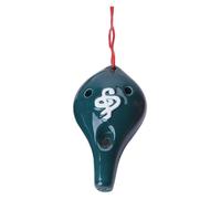 ocarinas Flauta de instrumento Ocarina de 6 agujeros Principiante Ocarina Alto Glaze Cerámica Hermosa Ocarina Fácil de aprender (Color: B) Colecciona(Green)