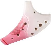 Ocarinas, Los principiantes practican la ocarina Alto C de 12 agujeros, instrumento de viento submarino degradado creativo de estilo chino, regalo único(Pink)