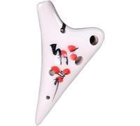 Ocarinas, Mini Ocarina de arcilla de tono súper alto F (SSF) de 6 orificios, patrón de flores pintado a mano creativo Instrumento musical en forma de submarino, regalos for niños/niñas(A)