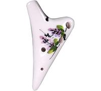 Ocarinas, Mini Ocarina de arcilla de tono súper alto F (SSF) de 6 orificios, patrón de flores pintado a mano creativo Instrumento musical en forma de submarino, regalos for niños/niñas(C)