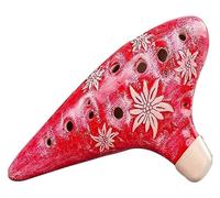 Ocarinas Ocarina 12 agujeros Alto C Ocarina instrumento de juego adecuado for principiantes amantes de la música instrumento musical Clásico(Red)