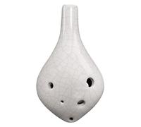 Ocarinas Ocarina 6 agujeros Alto C patrón pintado a mano con cordón Ocarina instrumento musical adecuado for estudiantes de música principiantes Clásico(Blanc)