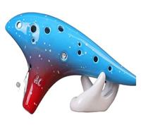 Ocarinas Ocarina Alto C de 12 hoyos, instrumento musical tradicional de Ocarina popular, adecuado for adultos principiantes for tocar Ocarina Clásico(Blu)
