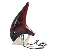 Ocarinas Ocarina Cerámica 12 Agujeros Instrumento Principiante Ocarina Instrumento Musical Flauta Alto Ahumado Ocarina Regalos (Color : C) Clásico(Red)