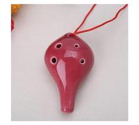 Ocarinas Ocarina Cerámica 6 Agujeros Flauta Ocarina Alto C Instrumento Musical Tallado A Mano Ocarina Cinturón Cordón Hermoso Clásico(Red)