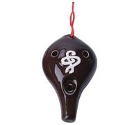Ocarinas Ocarina Cerámica 6 Agujeros Flauta Ocarina Alto C Instrumento Musical Tallado A Mano Ocarina Cinturón Cordón Hermoso Clásico(Brown)
