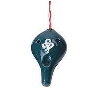 Ocarinas Ocarina Cerámica 6 Agujeros Flauta Ocarina Alto C Instrumento Musical Tallado A Mano Ocarina Cinturón Cordón Hermoso Clásico(Green)