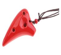 Ocarinas Ocarina Cerámica Alto C Ocarina tallada a mano Instrumento de 6 agujeros Flauta humeante Ocarina for aprender principiante Clásico (Color : Red)