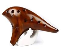 ocarinas Ocarina de 12 agujeros marrón Alto C llave Ocarina 12 agujeros instrumento de música clásico ardiente brillante esmalte Ocarina viento de madera Colecciona