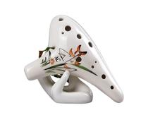 ocarinas Ocarina de 12 agujeros, moda creativa, flor azul pequeña, tono medio, Ocarina en tono C, principiante, estudiante adulto, tocando instrumento Musical Colecciona