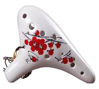 Ocarinas Ocarina de 12 agujeros, moda creativa, flor azul pequeña, tono medio, Ocarina en tono C, principiante, estudiante adulto, tocando instrumento Musical Clásico