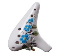 Ocarinas Ocarina de 12 agujeros, moda creativa, flor azul pequeña, tono medio, Ocarina en tono C, principiante, estudiante adulto, tocando instrumento Musical Gente