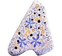 Ocarinas, Ocarina de arcilla azul y blanca pintada a mano for alto C/G de 3 tubos, tocando instrumentos de viento de amplia gama en un escenario con forma de submarino, adecuada for profesionales