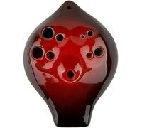 Ocarinas, Ocarina de arcilla de doble tubo de 6 agujeros Alto C (AC), modelado de jarrón creativo for principiantes for tocar instrumentos de viento, adornos exquisitos(Red)
