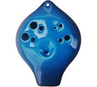 Ocarinas, Ocarina de arcilla de doble tubo de 6 agujeros Alto C (AC), modelado de jarrón creativo for principiantes for tocar instrumentos de viento, adornos exquisitos(Blue)