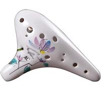 Ocarinas, Ocarina de arcilla pintada a mano de Alto C (AC) de 12 orificios, principiantes adultos tocan un instrumento de flauta en forma de submarino, obras de arte de tinta y viento chino,