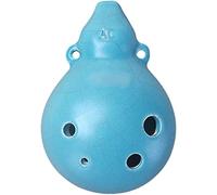 Ocarinas, Ocarina de cerámica agrietada Alto C (AC) de 6 agujeros, instrumento de viento creativo de una sola cámara en forma de calabaza,(Blue)