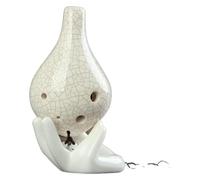 Ocarinas Ocarina de cerámica de 6 agujeros de tono medio C Ocarina instrumento musical profesional adecuado for principiantes Gente(Blanc)