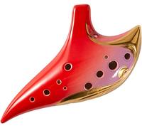 Ocarinas, Ocarina de cerámica esmaltada en G Alto de 12 agujeros con borde dorado, principiantes submarinos creativos tocan instrumentos musicales, decoraciones artísticas
