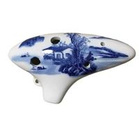 ocarinas Ocarina de porcelana azul y blanca Ac de tono medio de 6 orificios for que los estudiantes principiantes toquen un instrumento musical conveniente Decoración hogareña