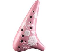 Ocarinas, Ocarina en forma de submarino con relieve de rosa idílica, instrumento de flauta alto C de 12 agujeros for principiantes, ilustraciones, bolsa de tela + bastoncillo de limpieza + protector d